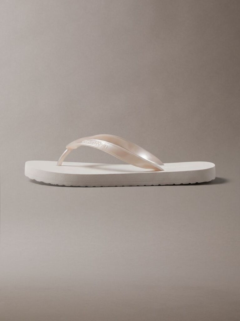 Ασημί Arwa - Μεταλλικά Περλέ Flip Flops  Γυναίκα