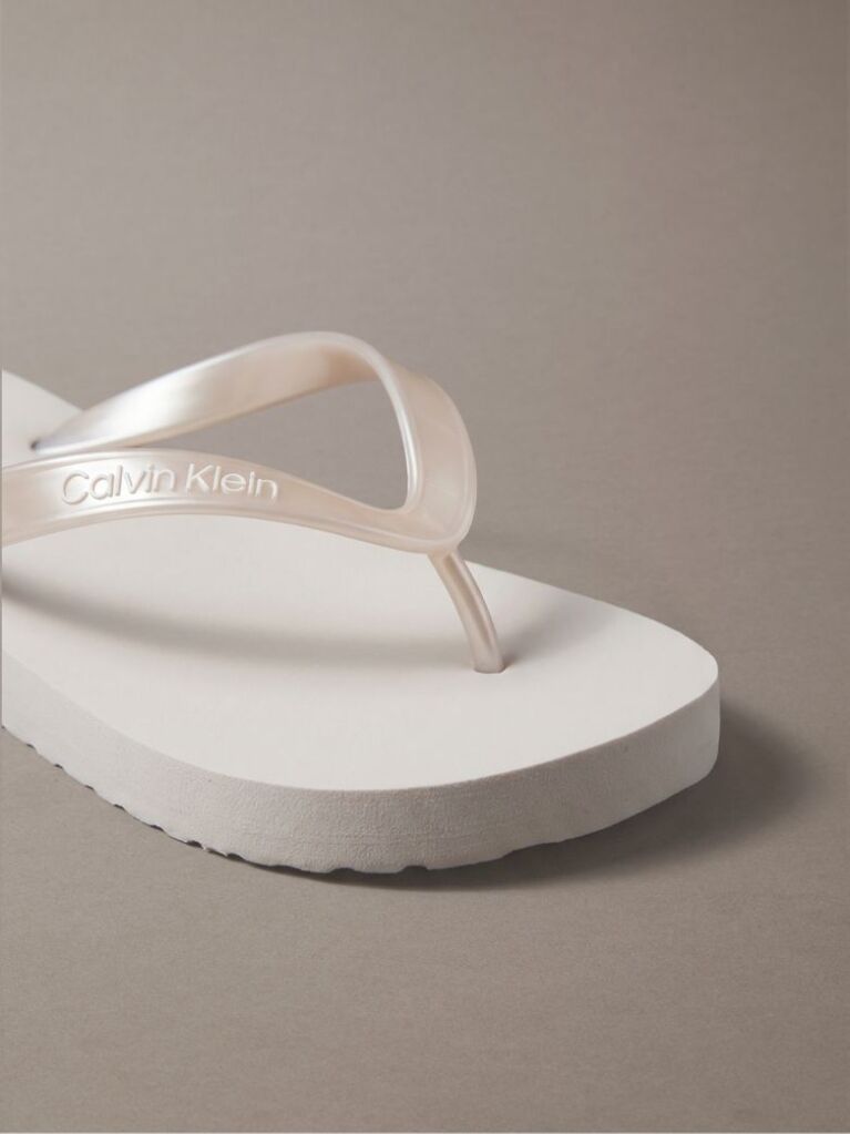 Ασημί Arwa - Μεταλλικά Περλέ Flip Flops  Γυναίκα