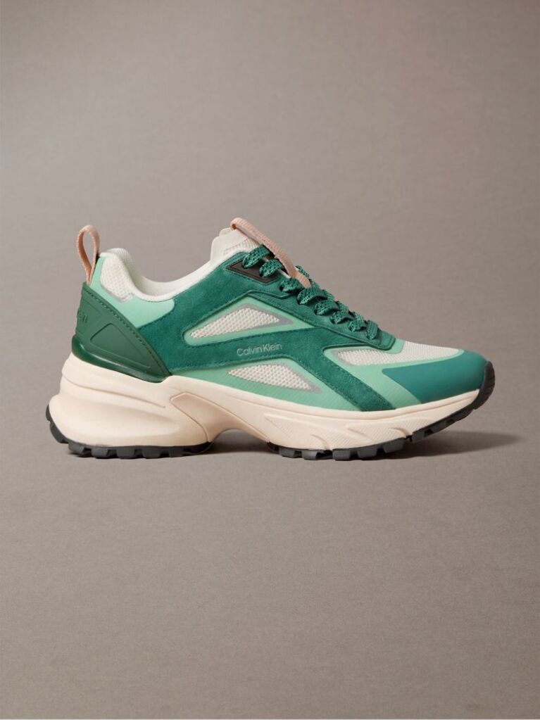 Green Knit Mesh Runner Trainers  Women