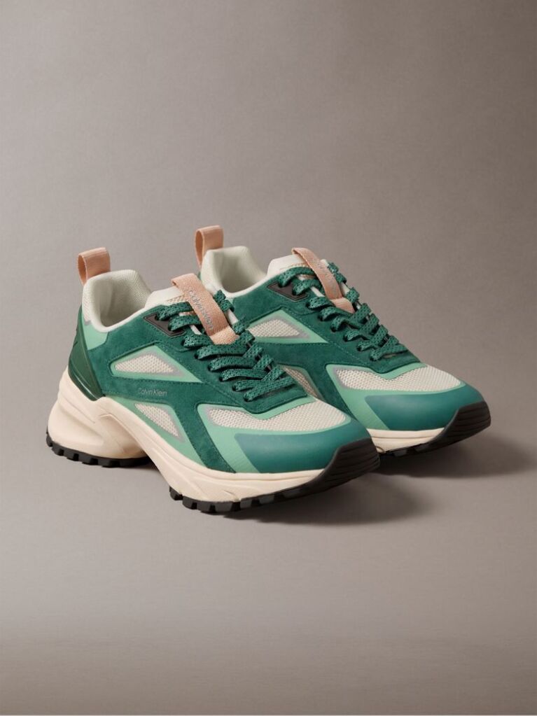 Green Knit Mesh Runner Trainers  Women