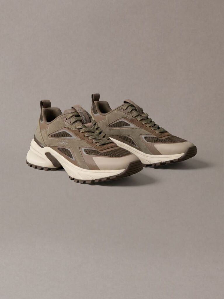 Καφέ Sneakers Από Πλεκτό Δίχτυ  Γυναίκα