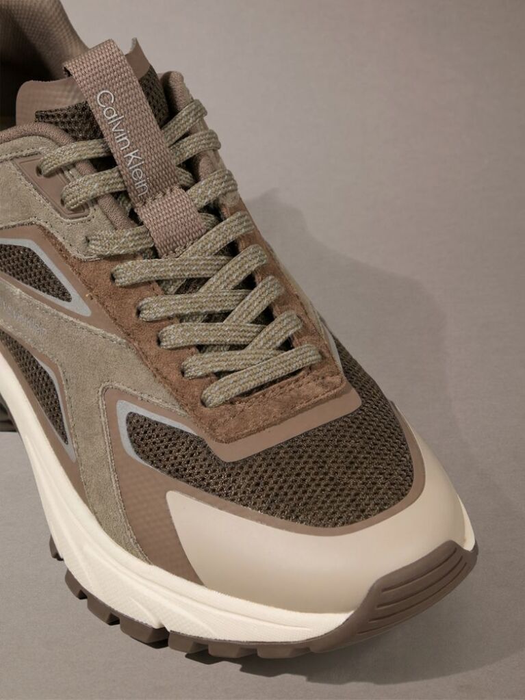 Καφέ Sneakers Από Πλεκτό Δίχτυ  Γυναίκα