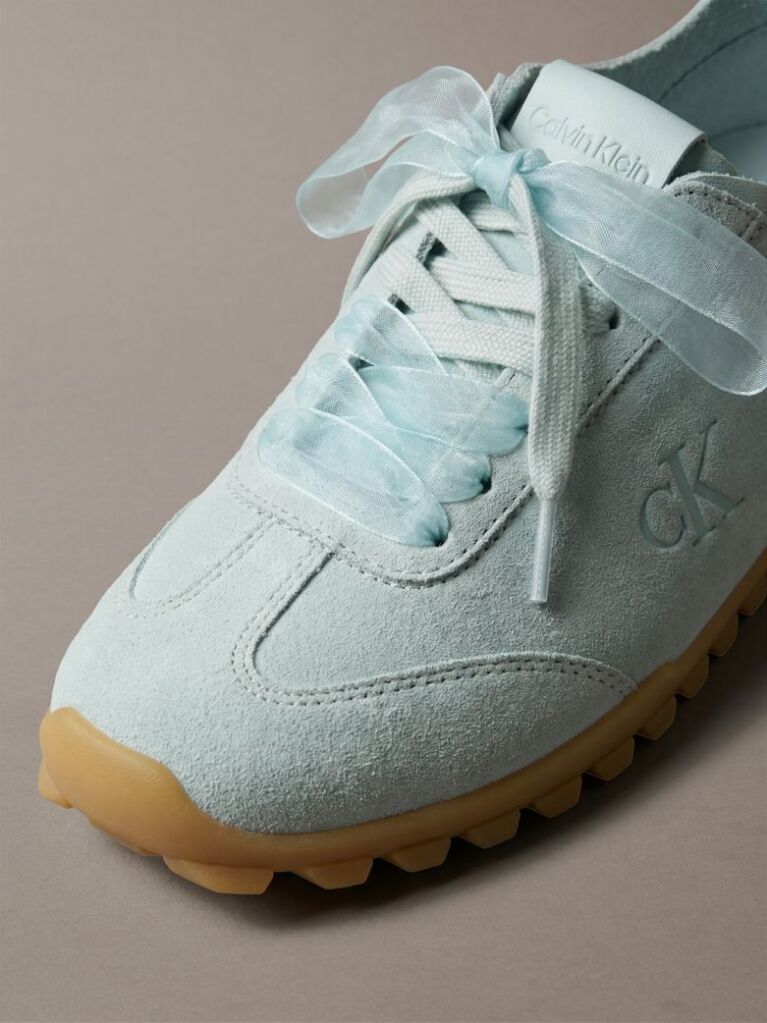 Blue Suede Organza Runner Trainers  Women