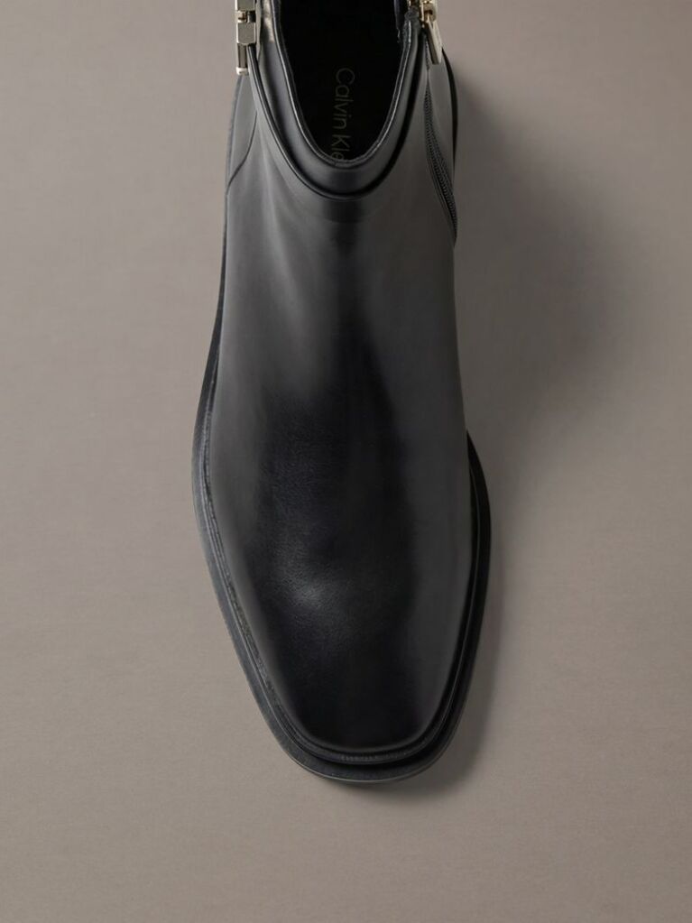 Black Leather Signature Ankle Boots  Women