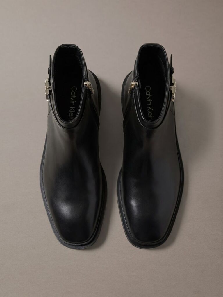Black Leather Signature Ankle Boots  Women