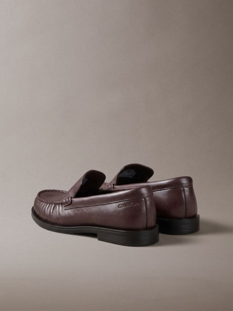 Brown Thea - Leather Pleated Loafers  Women