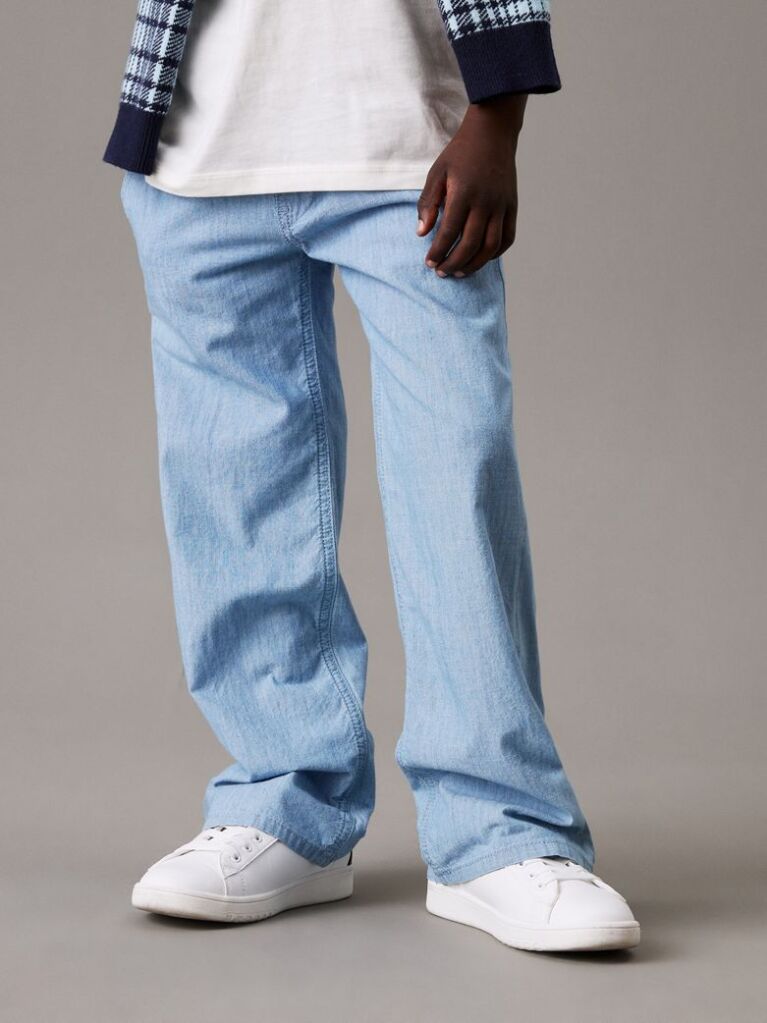 Μπλε Άνετο Chambray Chino Παντελόνι  Αγόρι