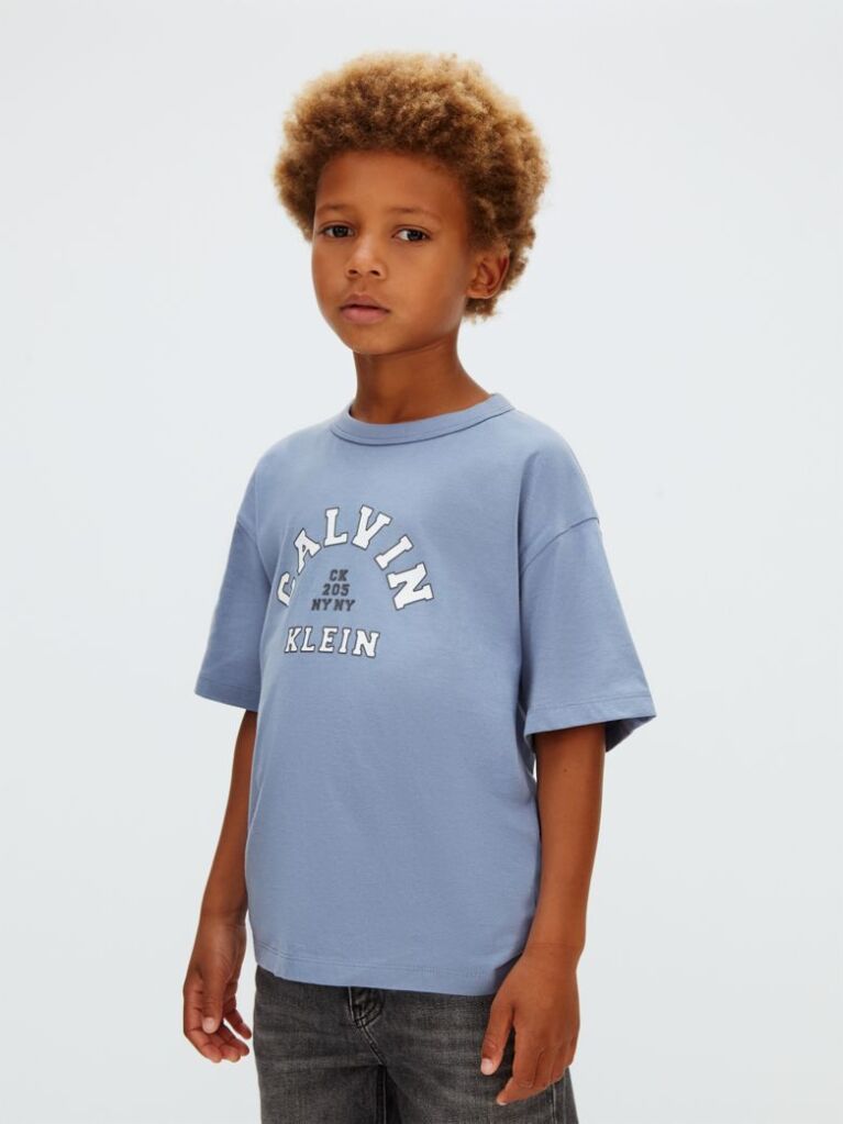 Μπλε Άνετο T-shirt Με Λογότυπο  Αγόρι