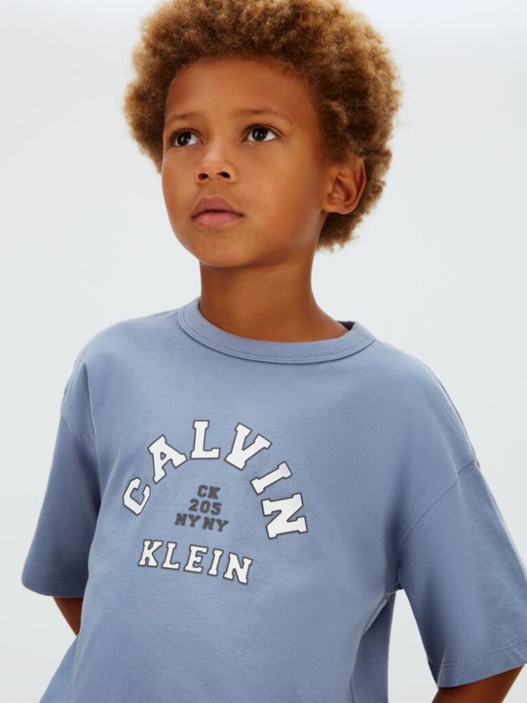 Μπλε Άνετο T-shirt Με Λογότυπο  Αγόρι