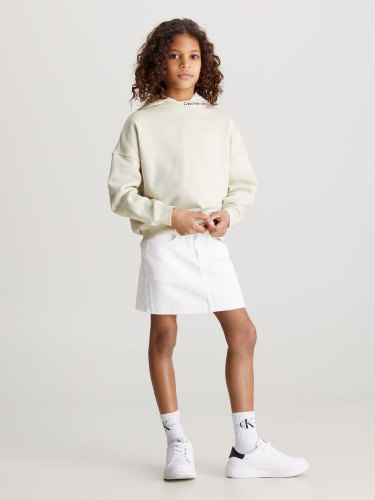 White Denim Mini Skirt  Girls