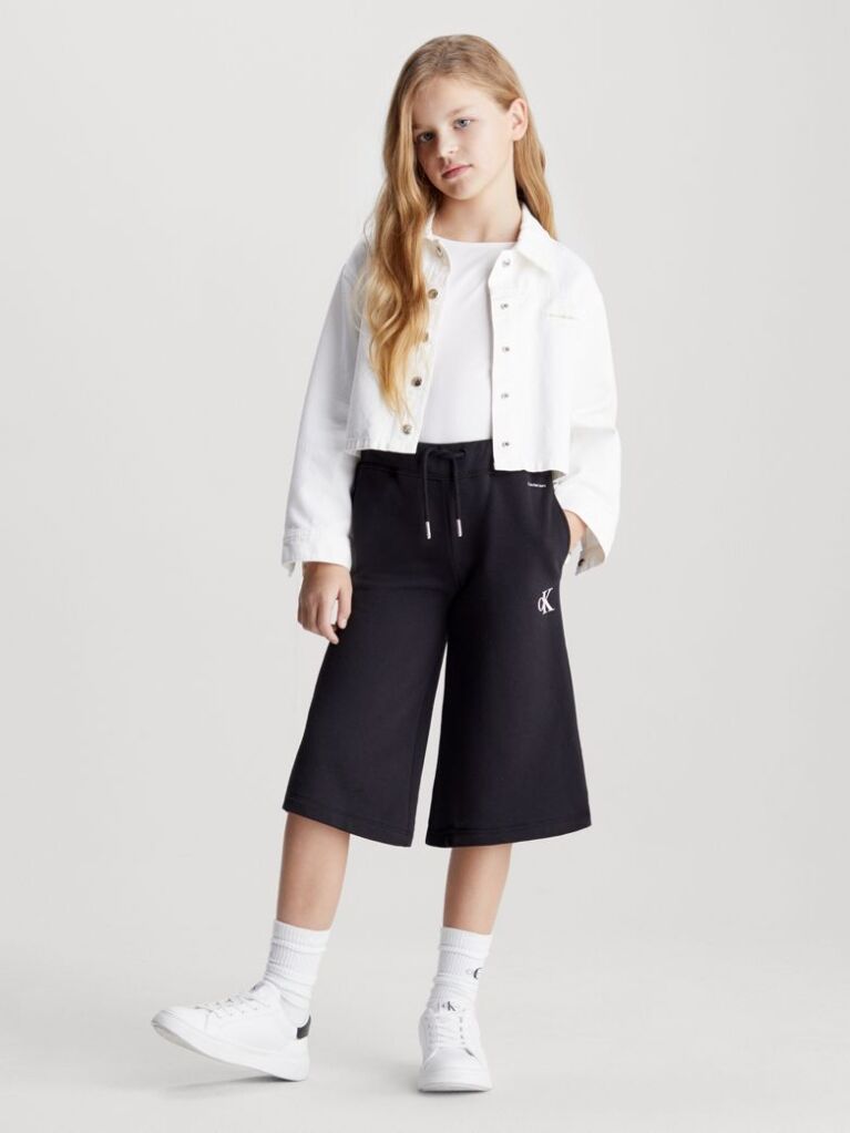 Black CK Logo Culotte Sweatpants  Girls