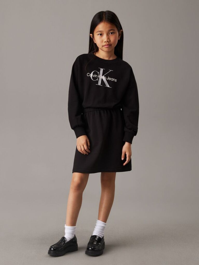 Black Logo Sweatshirt Dress  Girls