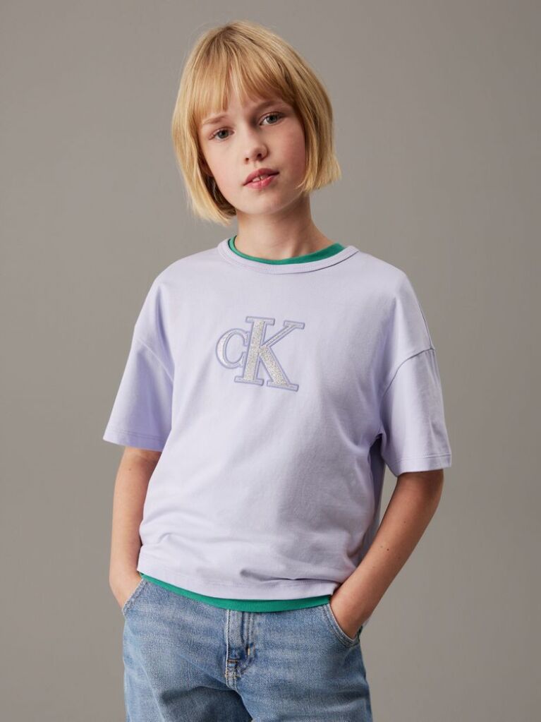 Purple Boxy Logo T-shirt  Girls
