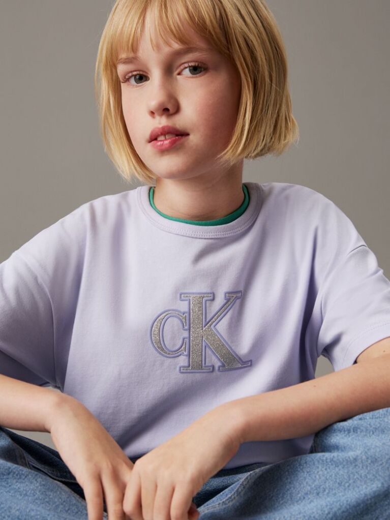 Purple Boxy Logo T-shirt  Girls