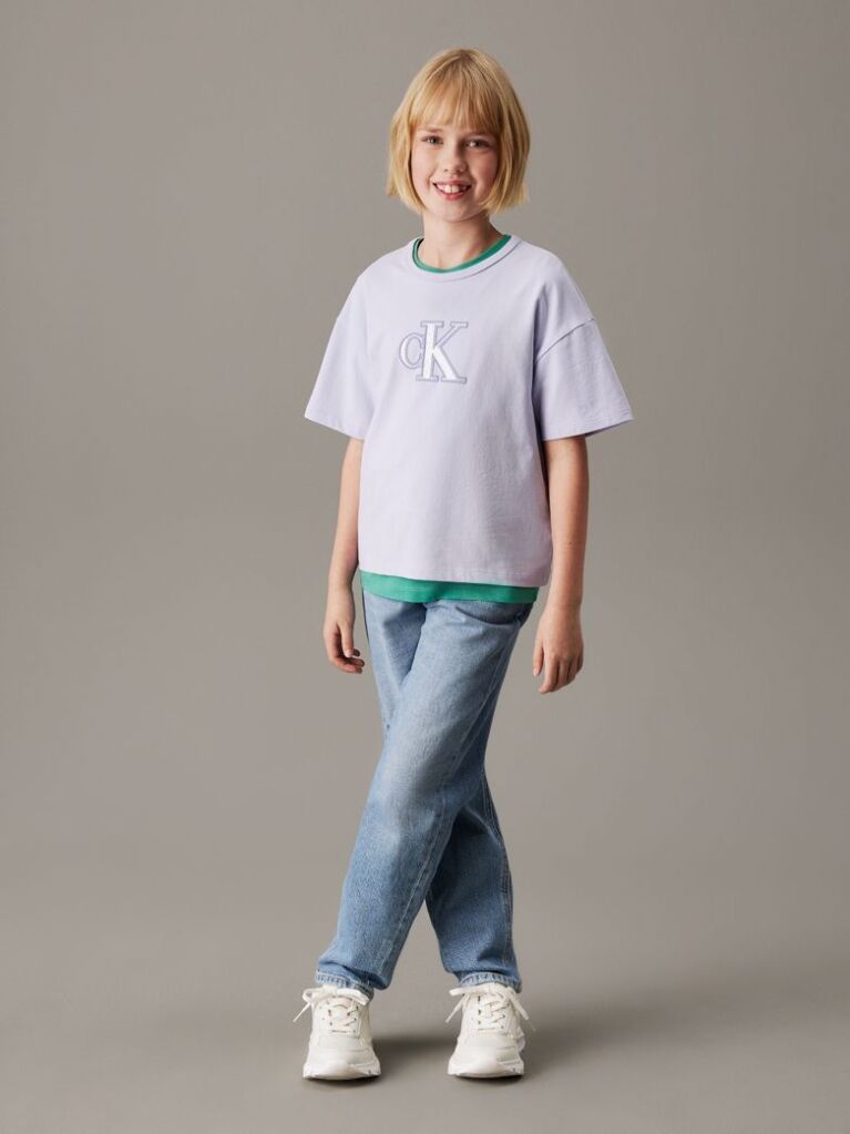 Purple Boxy Logo T-shirt  Girls