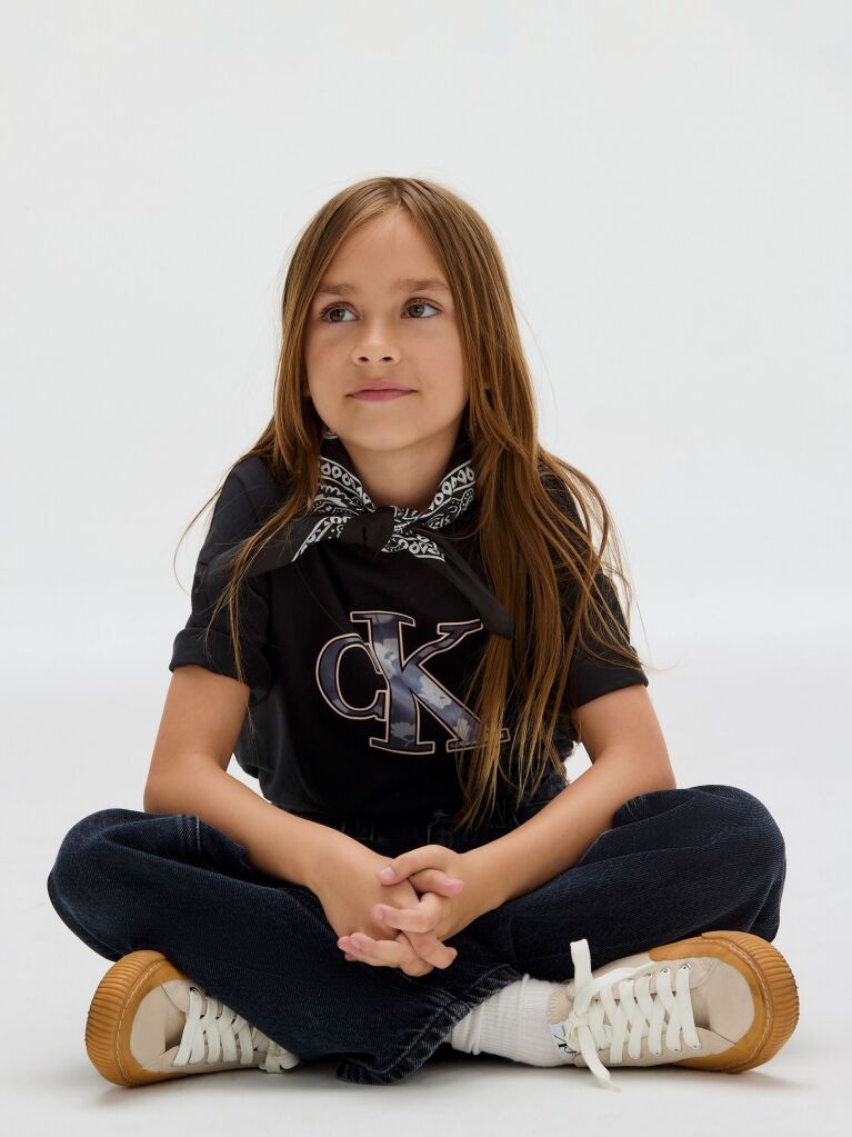 Black Relaxed Logo T-shirt  Girls