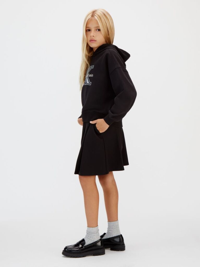 Black Flared Punto Milano Skirt  Girls