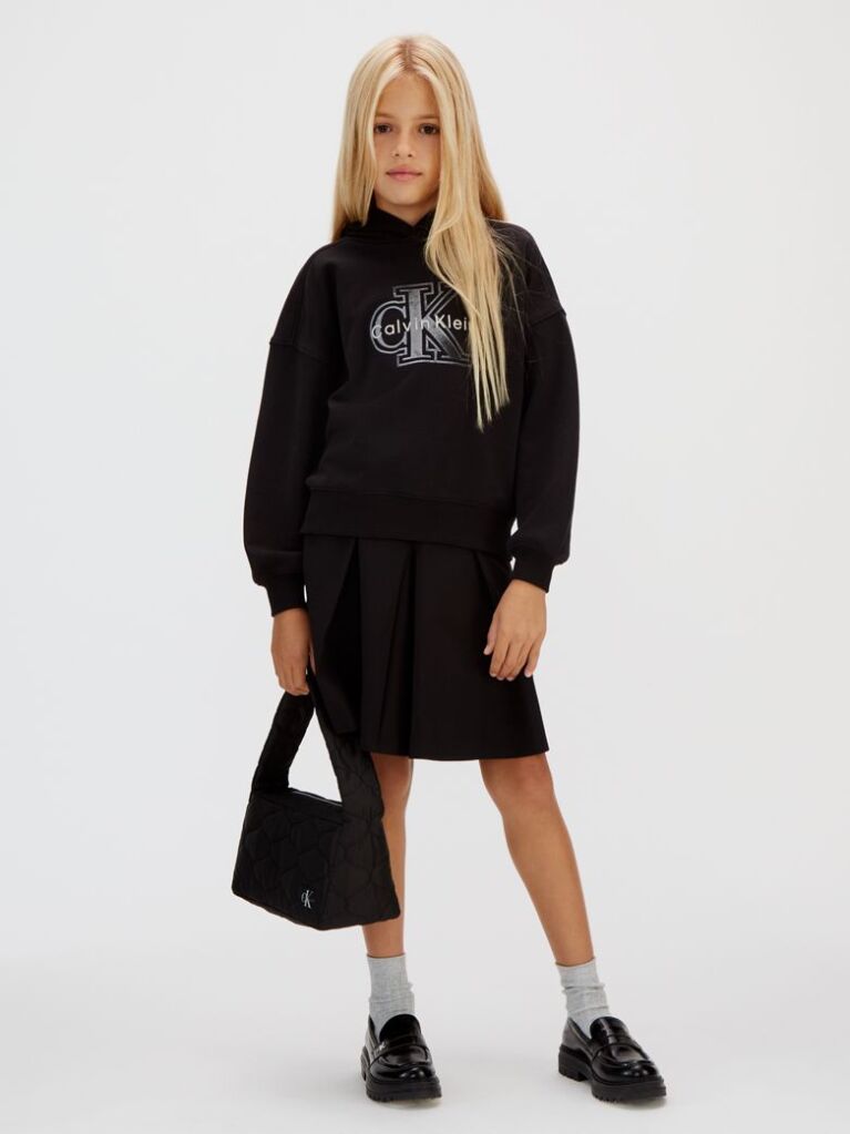 Black Flared Punto Milano Skirt  Girls