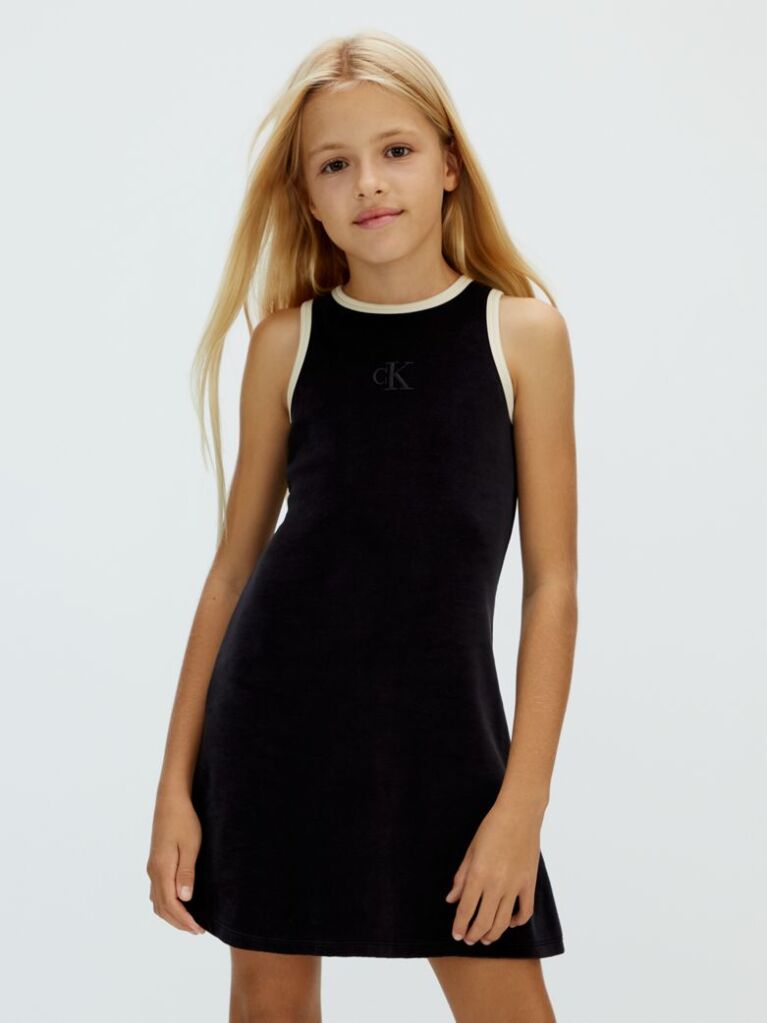 Black A-line Velvet Dress  Girls