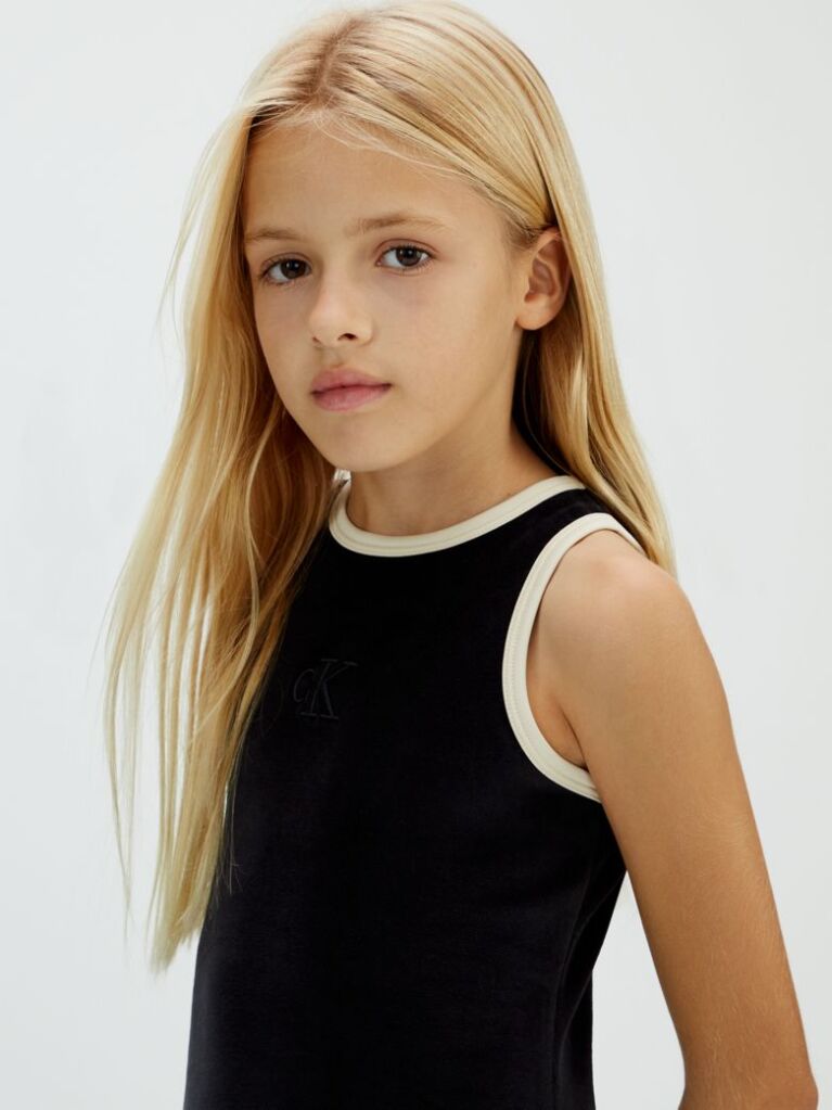 Black A-line Velvet Dress  Girls