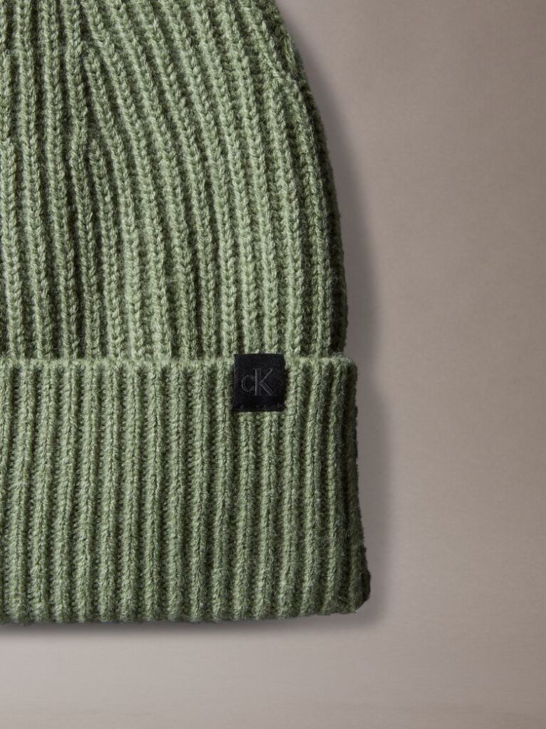 Green Unisex Ribbed Beanie  Kids Unisex