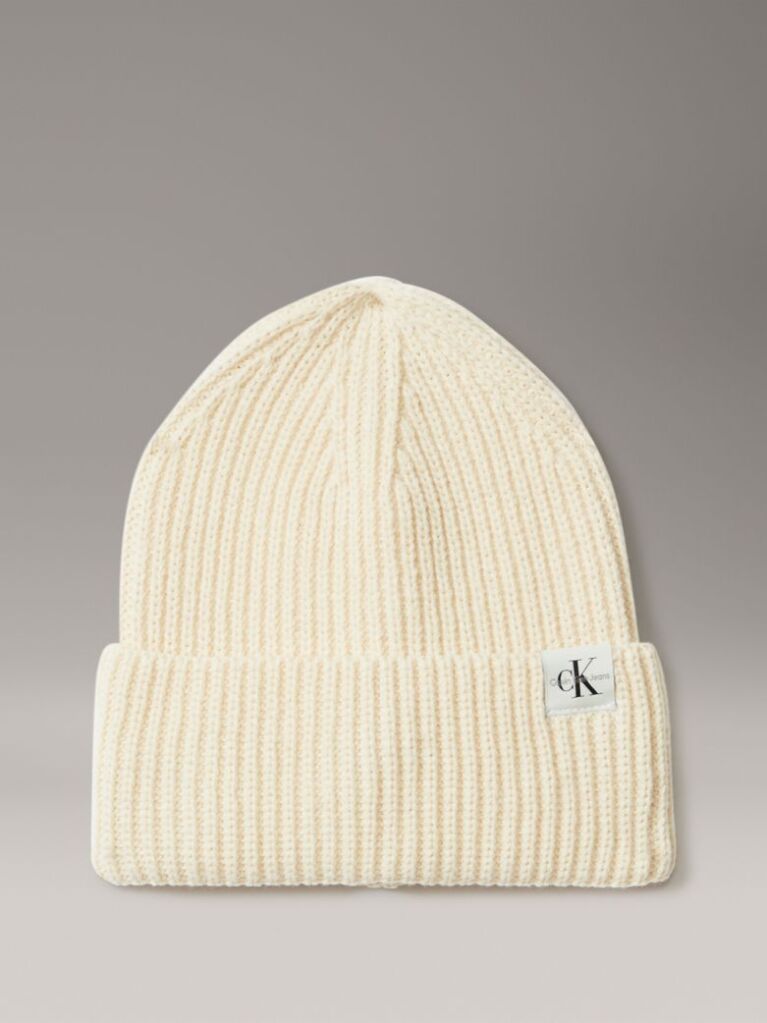 Beige Unisex Ribbed Beanie  Kids Unisex