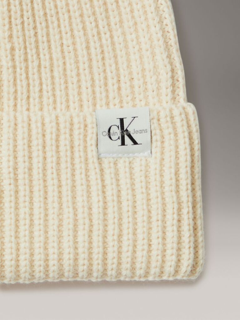 Beige Unisex Ribbed Beanie  Kids Unisex