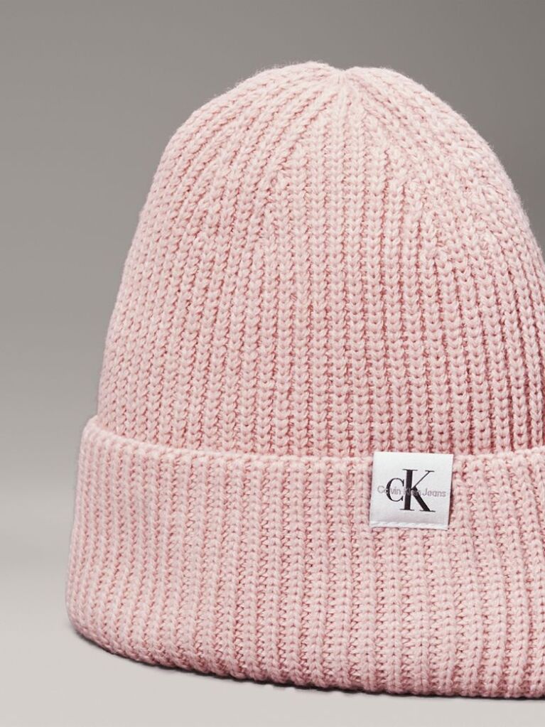 Pink Unisex Ribbed Beanie  Kids Unisex
