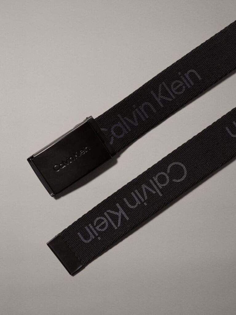 Black Unisex Canvas Logo Belt  Kids Unisex
