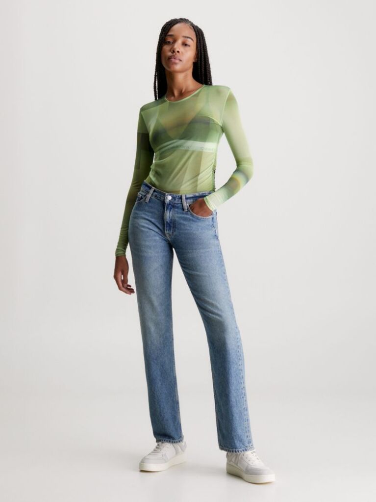 Denim Τζιν Με Χαμηλή Μέση Σε Ίσια Γραμμή  Γυναίκα
