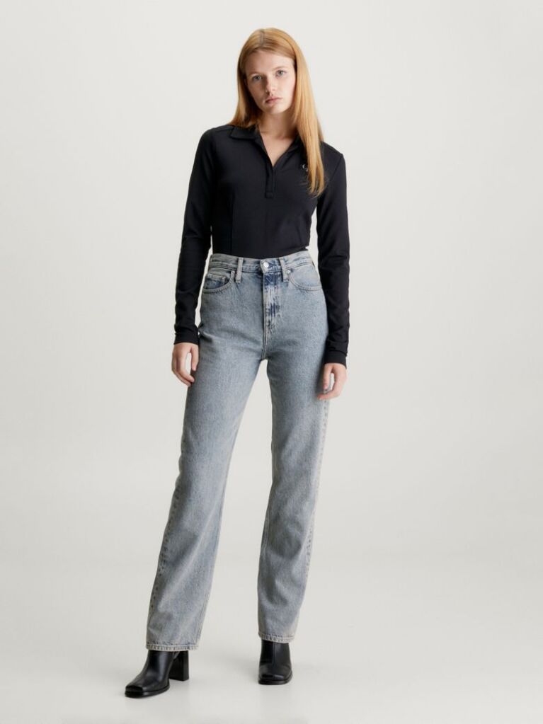 Denim Ψηλόμεσο Τζιν Σε Ίσια Γραμμή  Γυναίκα