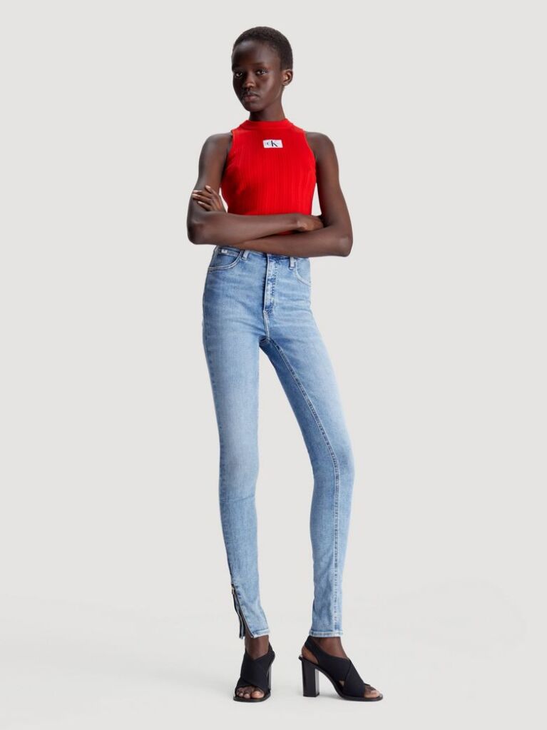 Denim High Rise Super Skinny Split Zip Jeans  Women