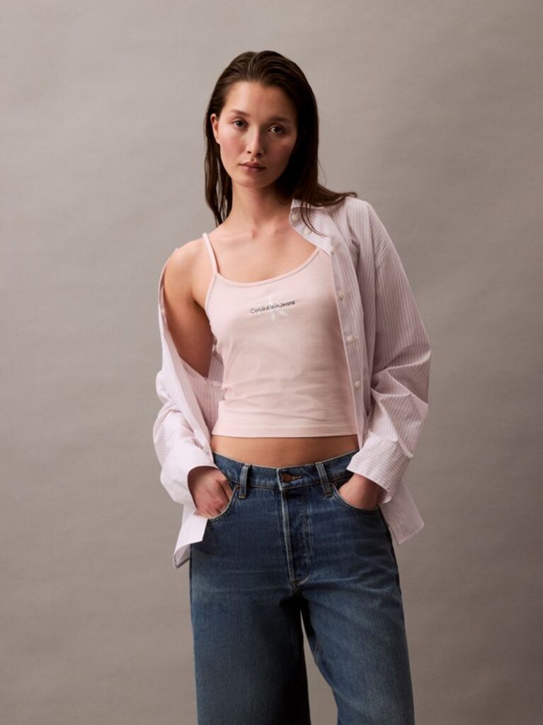 Ροζ Slim Cami Τοπ Με Μονόγραμμα  Γυναίκα