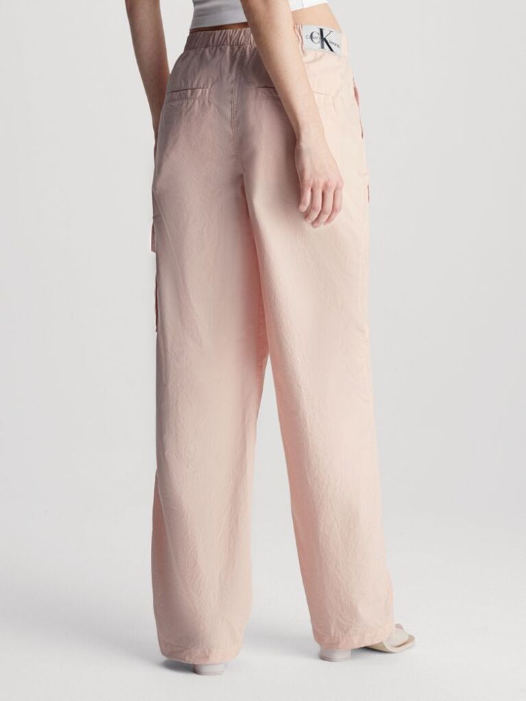 Pink Cotton Straight Cargo Pants  Women