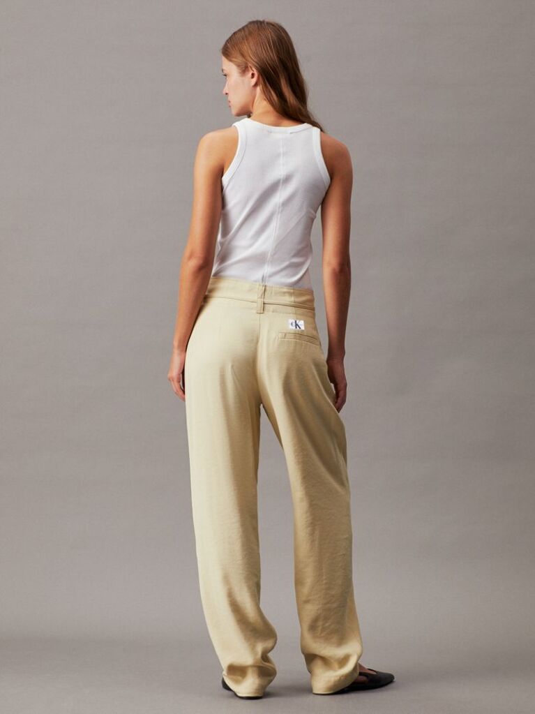 Πράσινο Tapered Παντελόνι Από Μαλακό Twill  Γυναίκα
