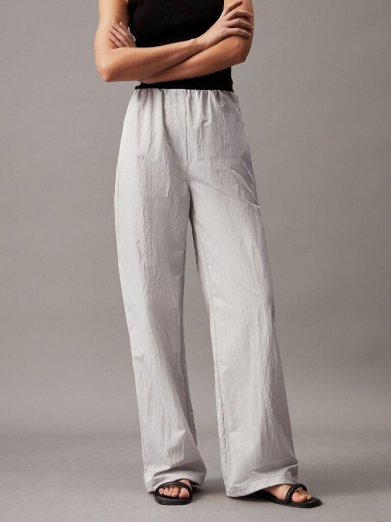 Grey Relaxed Parachute Pants  Women