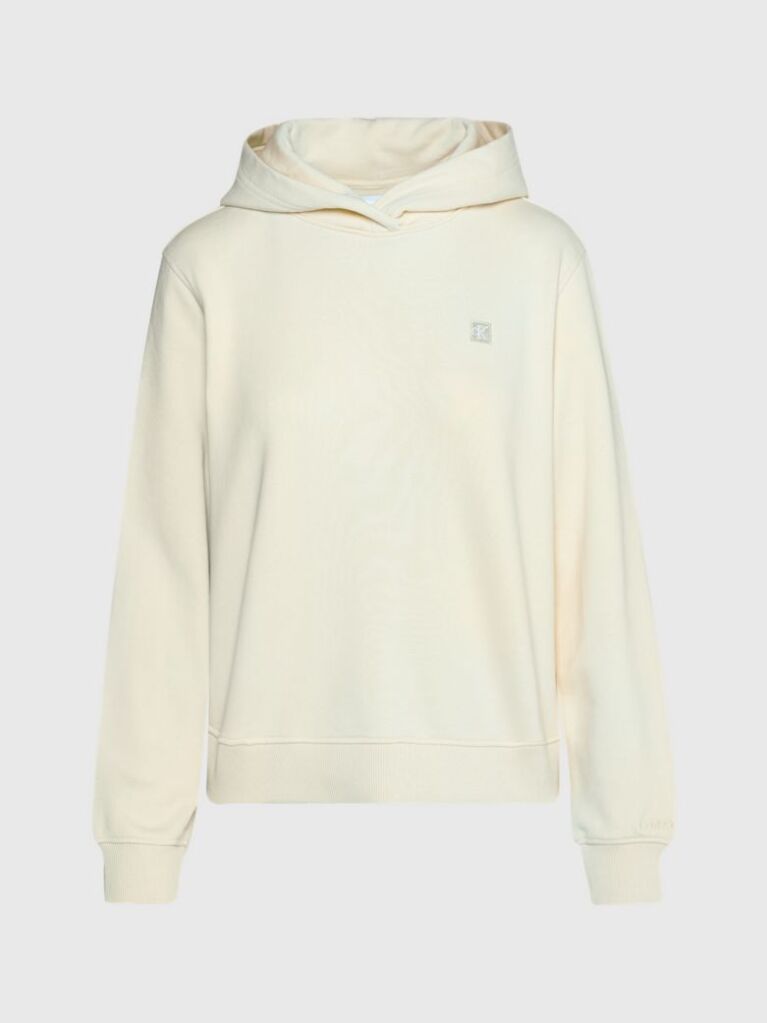 Beige Cotton Terry Hoodie  Women