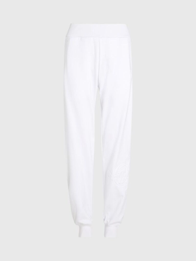 White Relaxed Monogram Joggers  Women