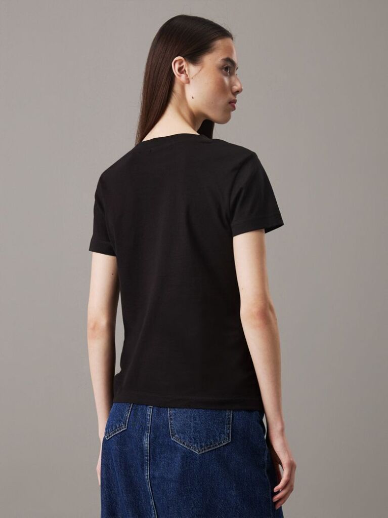 Black Slim Monogram T-shirt  Women