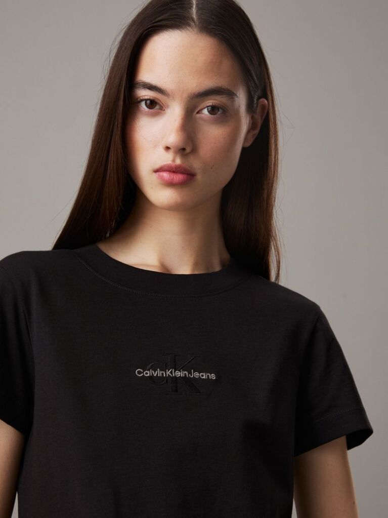 Black Slim Monogram T-shirt  Women