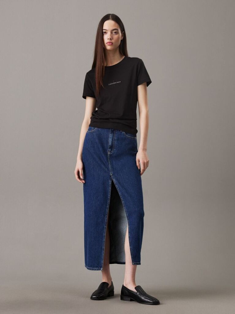 Black Slim Monogram T-shirt  Women