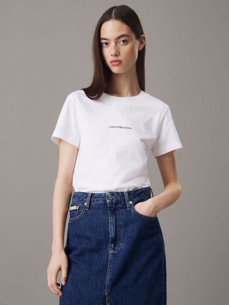 White Slim Monogram T-shirt  Women