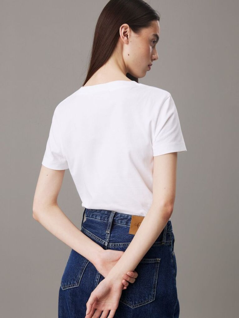 White Slim Monogram T-shirt  Women