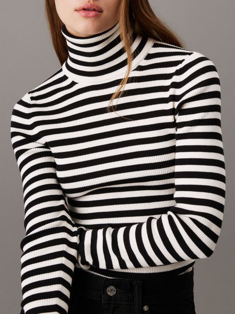 Multi Slim Ribbed Roll Neck Jumper  Women