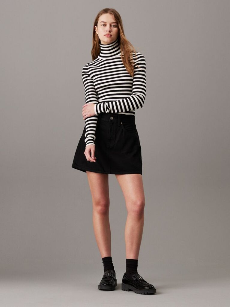 Multi Slim Ribbed Roll Neck Jumper  Women