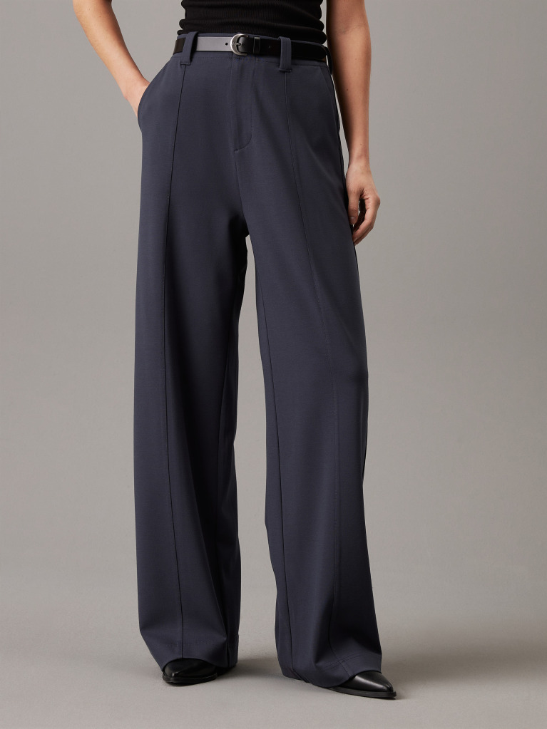 Grey Milano Jersey Wide Leg Trousers  Women