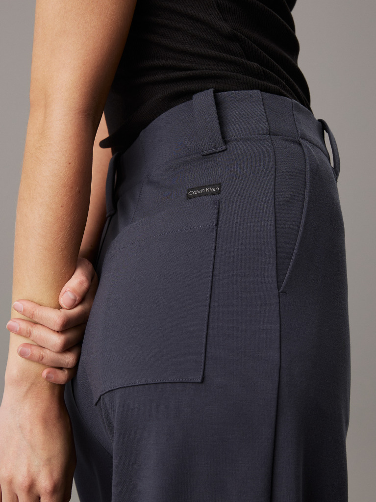 Grey Milano Jersey Wide Leg Trousers  Women