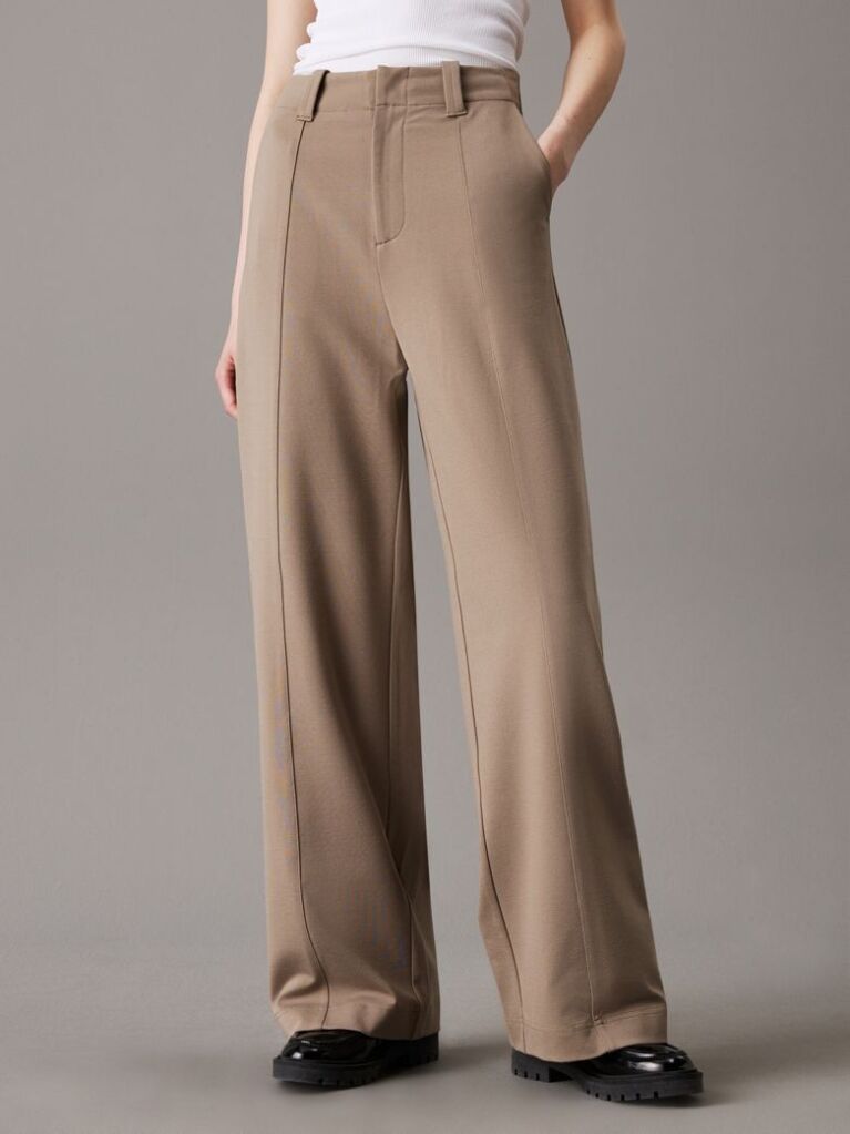 Grey Milano Jersey Wide Leg Trousers  Women