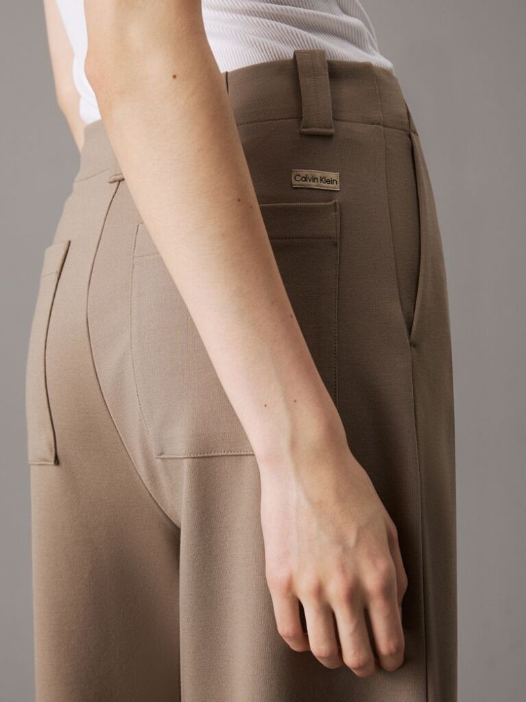 Grey Milano Jersey Wide Leg Trousers  Women
