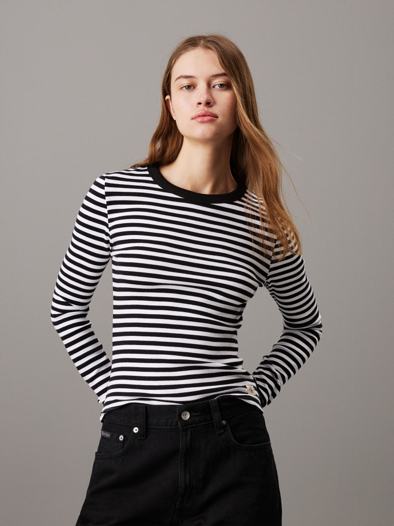Multi Slim Ribbed Long Sleeve Top  Women